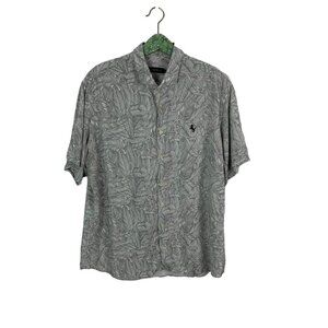 Boronea Men XXL Button Up Shirt Gray Viscose Soft Casual Summer